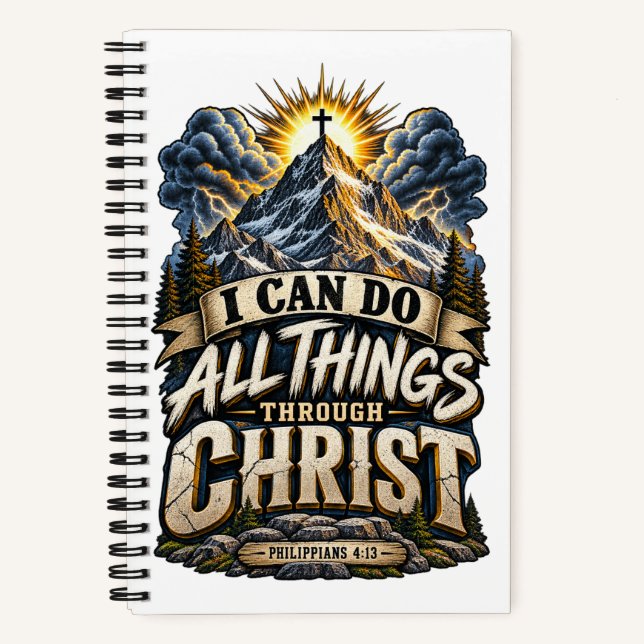 PHILIPPIANS 4:13 All Things Through Chris Notebook (Front)