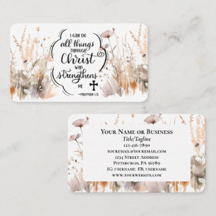 Philippians 4:13 All things through Christ Bible Business Card