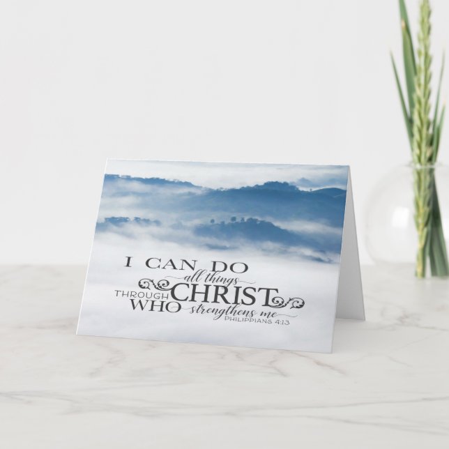 Philippians 4:13 All things through Christ Bible  Card (Front)
