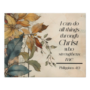 Philippians 4:13 All things through Christ Bible Faux Canvas Print