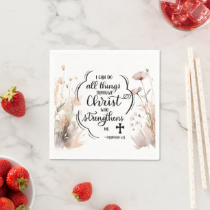 Philippians 4:13 All things through Christ Bible Napkin