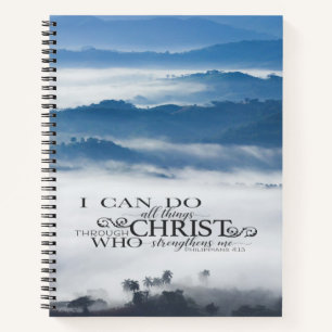 Philippians 4:13 All things through Christ Bible Notebook