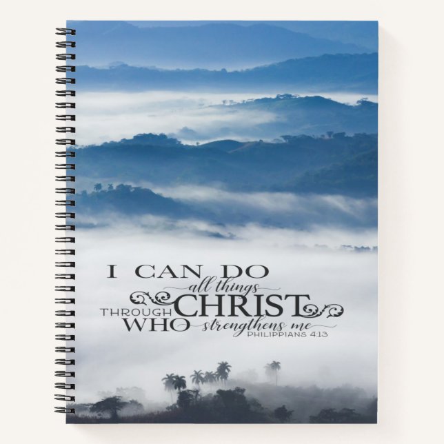 Philippians 4:13 All things through Christ Bible Notebook (Front)