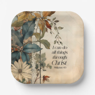 Philippians 4:13 All things through Christ Bible Paper Plate
