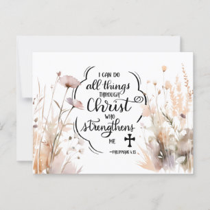 Philippians 4:13 All things through Christ Bible Postcard