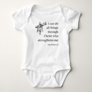 Philippians 4:13 Bible Scripture KJV Quote Unisex Baby Bodysuit