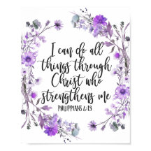 Philippians 4:13 Bible Scripture Purple Lavender