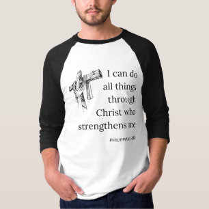 Philippians 4:13 Bible Scripture Quote Men's 3/4 T-Shirt