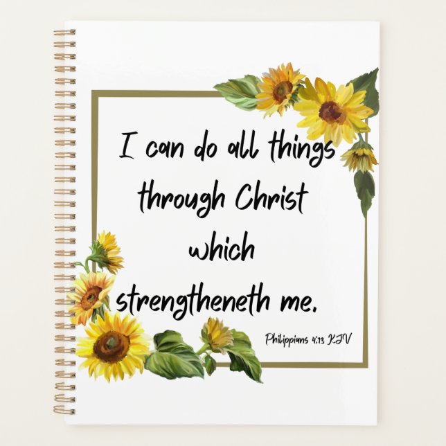 Philippians 4:13 Bible Verse Calendar Planner (Front)