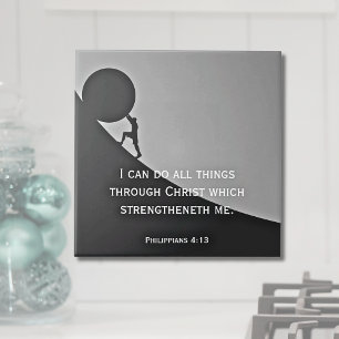 Philippians 4:13 Bible Verse Christian Ceramic Tile