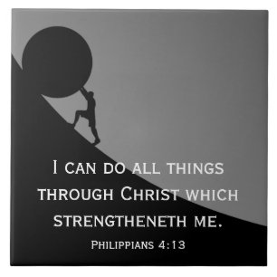 Philippians 4:13 Bible Verse Christian Ceramic Tile