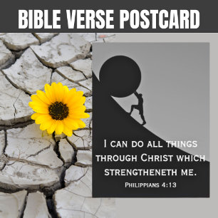 Philippians 4:13 Bible Verse Christian Postcard
