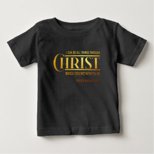 Philippians 4:13 Bible Verse KJV Quote Baby T-Shirt