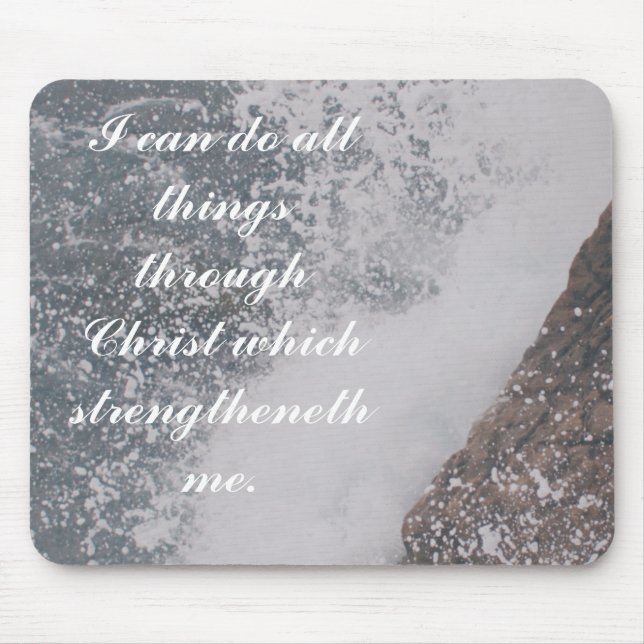 Philippians 4:13 Bible Verse Majestic Ocean Mouse Pad (Front)