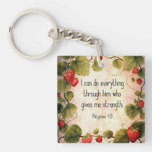Philippians 4:13 Bible Verse on Timeless Design Key Ring