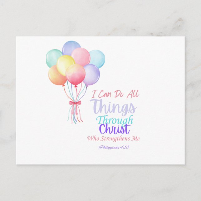 Philippians 4:13 Bible Verse Postcard (Front)