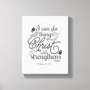Philippians 4:13 Bible Verse Scripture Pick Colour Canvas Print