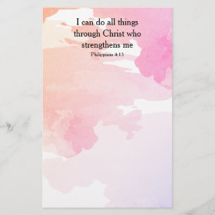 Philippians 4:13, bible verse stationery