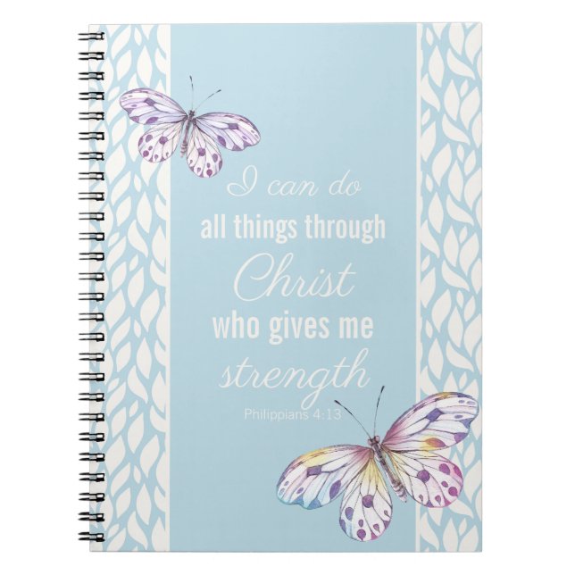 Philippians 4:13 Butterfly Notebook (Front)