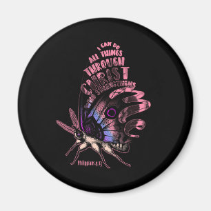 Philippians 4 13 Christian Bible Verse Butterfly Magnet