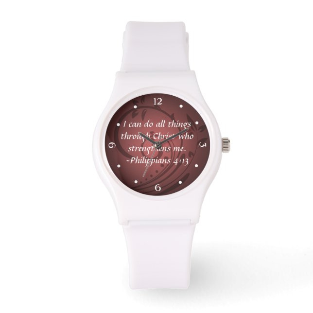 Philippians 4:13 Christian Bible Verse Watch (Front)
