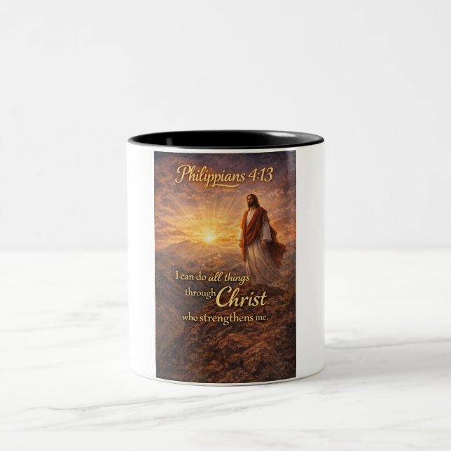 Philippians 4:13 Christian Coffee Mug (Center)