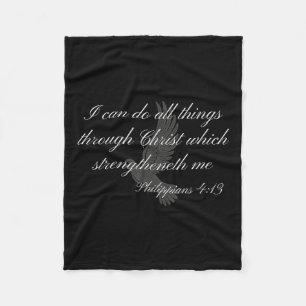 Philippians 4_13 Christian Themed Bible Verse Desi Fleece Blanket