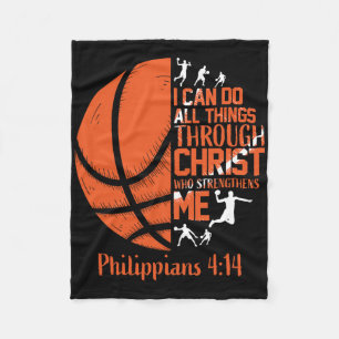 Philippians 4 13 Christian Verse Sketll Fleece Blanket