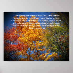 Philippians 4:13 I can do all things Christ Autumn Poster