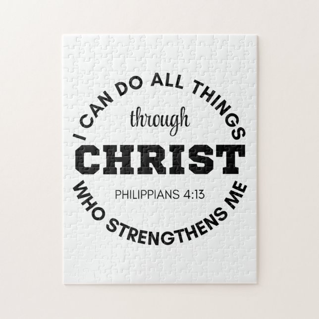 Philippians 4:13 I can do all things Scripture Jigsaw Puzzle (Vertical)