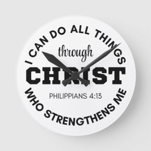 Philippians 4:13 I can do all things Scripture Round Clock