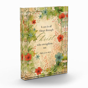 Philippians 4:13 I Can Do All Things Vintage Botan Photo Block