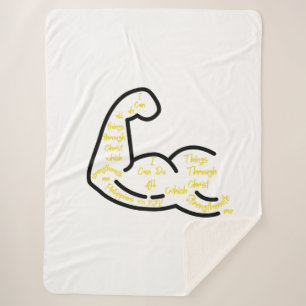 Philippians 4:13 KJV Bible Verse Sherpa Blanket