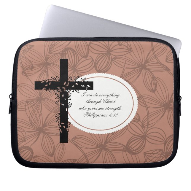 Philippians 4:13 Laptop or Netbook Carrier Sleeve (Front)