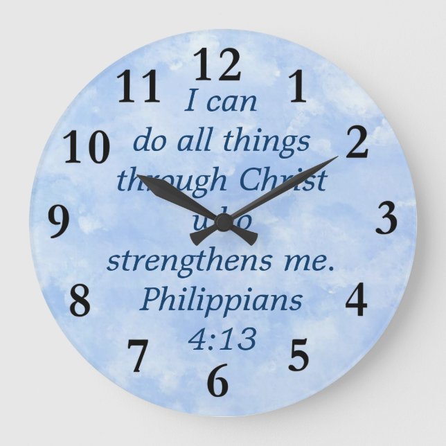 philippians 4:13 large clock (Front)