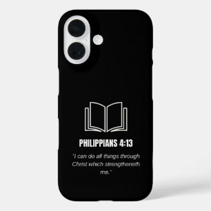 Philippians 4:13 Minimalist Bible Verse Christian  iPhone 16 Case