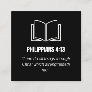 Philippians 4:13 Minimalist Bible Verse KJV Quote Square Business Card