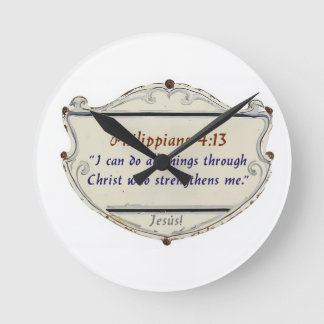 Philippians 4:13 Shield Wall Clock