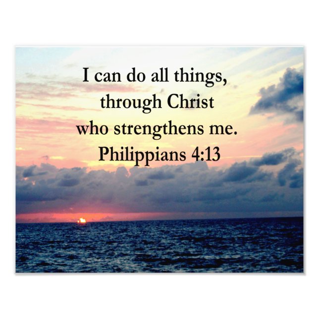 PHILIPPIANS 4:13 SUNRISE DESIGN PHOTO PRINT (Front)