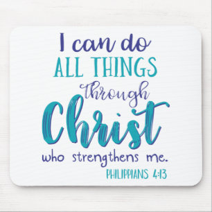 Philippians 4:13 tealpur mouse pad