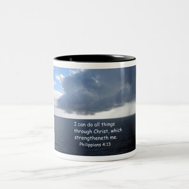 Philippians 4:13 Two-Tone coffee mug (Center)
