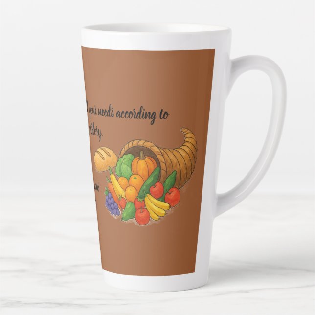 Philippians 4:19 latte mug (Right)