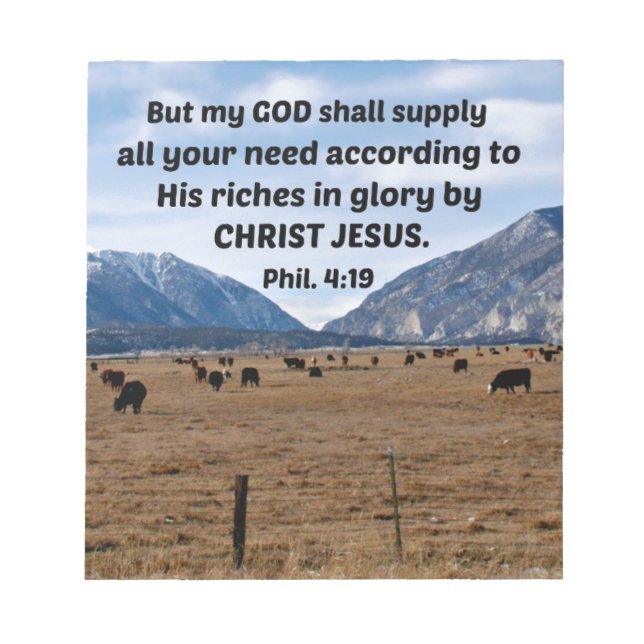 Philippians 4:19 notepad (Front)