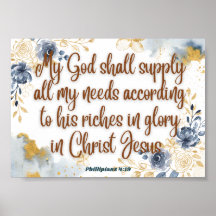 Philippians 4:19 value print poster
