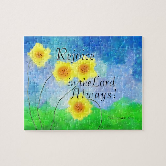 Philippians 4:4 Rejoice in the Lord Always Jigsaw Puzzle (Horizontal)
