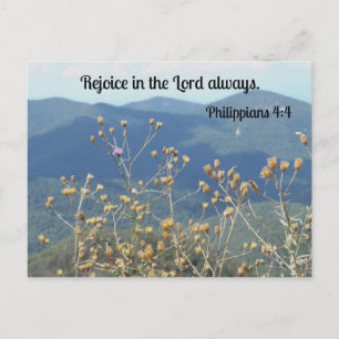 Philippians 4:4 Rejoice in the Lord always Postcard