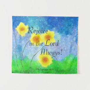 Philippians 4:4, Rejoice in the Lord Always Tapestry