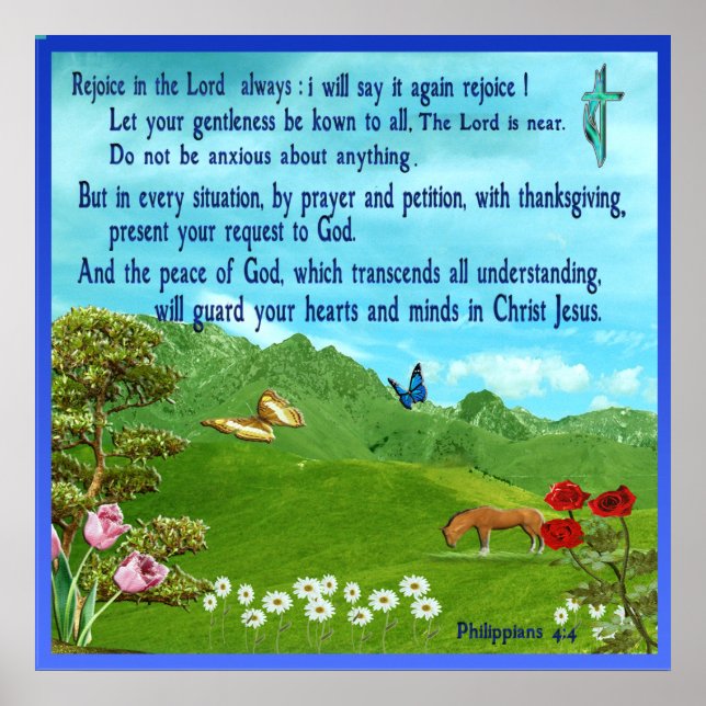 Philippians 4:4 Scripture  poster (Front)