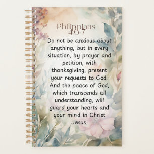 Philippians 4:6-7 Christian Bible Verse Watercolor Planner