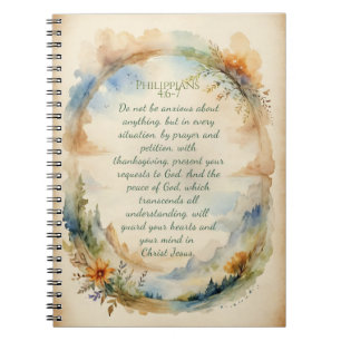 Philippians 4:6–7 Christian Encouragement Gift Notebook
